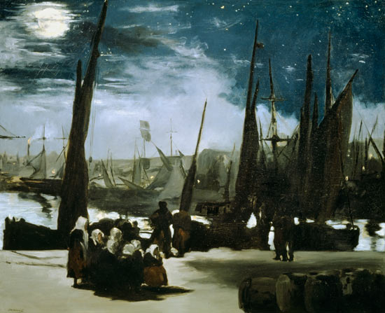 Moonlight on Boulogne Harbour od Edouard Manet