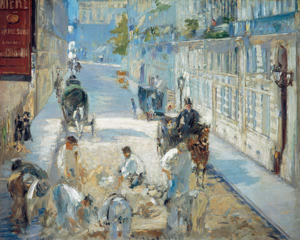 The Rue Mosnier with road workers