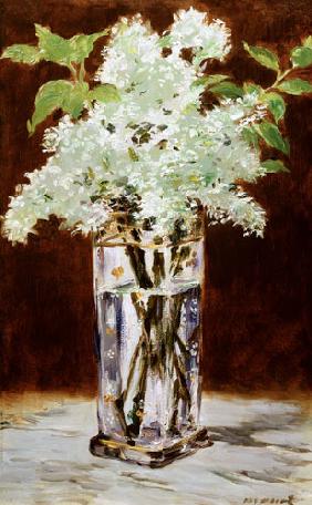 White Lilac in a Crystal Vase
