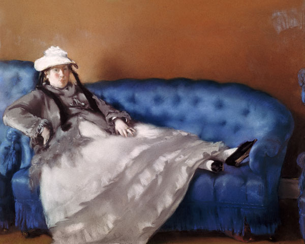 Madame Manet on a Blue Sofa od Edouard Manet