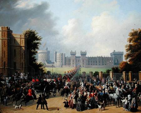 The Arrival of Louis-Philippe (1773-1850) at Windsor Castle, 8th October 1844 od Edouard Pingret