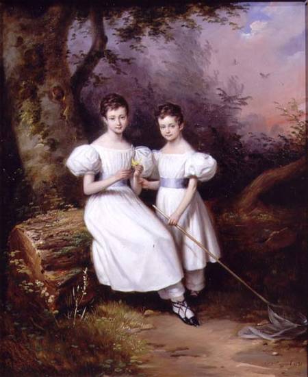 Portrait of Two Children od Edouard Pingret