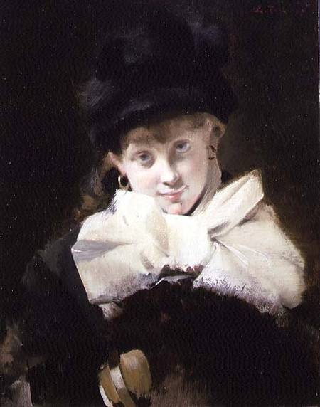 Portrait of a Young Girl od Edouard Toudouze