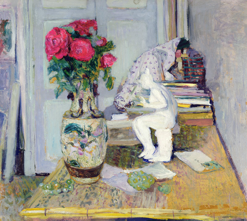 Statuette by Maillol and Red Roses, c.1903-05 (oil on board)  od Edouard Vuillard