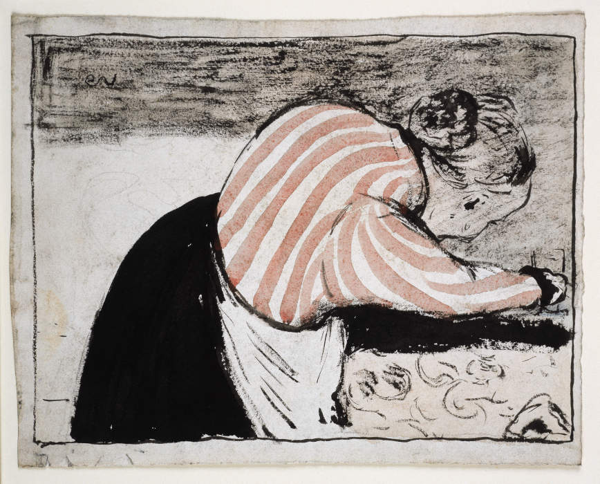 Alte Frau beim Tischdecken od Edouard Vuillard