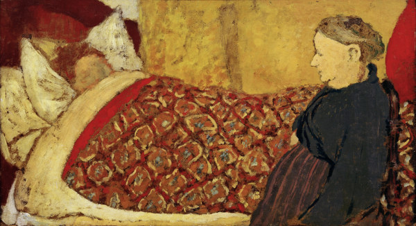 Das Wiegenlied: Marie Roussel im Bett, od Edouard Vuillard