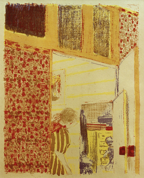 Interieur aux tentures roses III od Edouard Vuillard