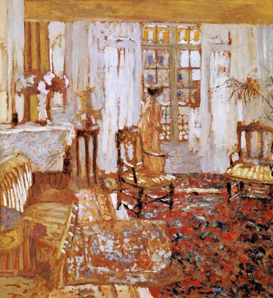 Interior with a Woman in Yellow in Front of a Window (oil on canvas)  od Edouard Vuillard
