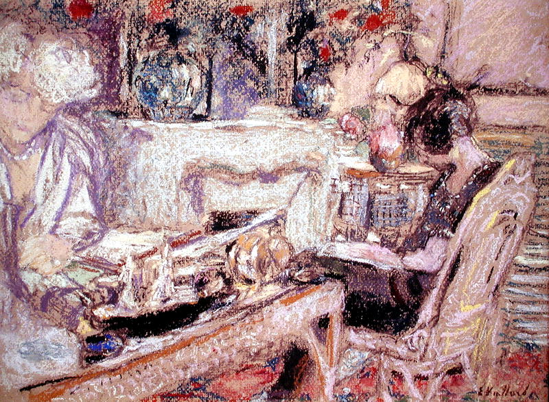 Interior - Mme Hessel at her Home, c.1930 (pastel on paper)  od Edouard Vuillard