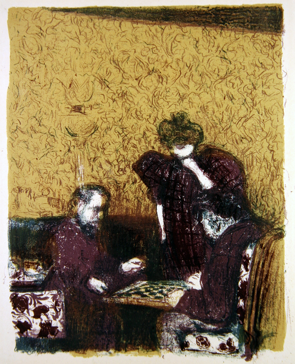 La partie de dames, from ''Paysages et Interieurs, published 1899 (colour litho)  od Edouard Vuillard