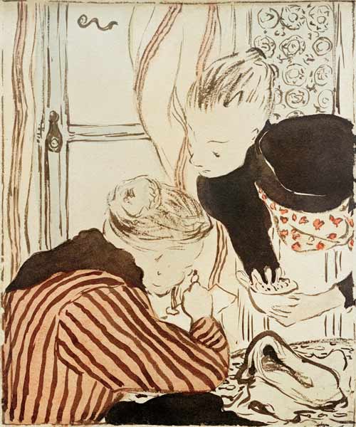 Madame Vuillard et une jeune fille od Edouard Vuillard