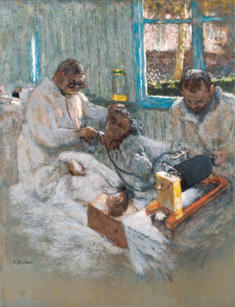 The Cardiologist Henri Vaquez (1860-1936) and his Assistant, Doctor Parvu, at la Pitie, c.1918-21 (p od Edouard Vuillard