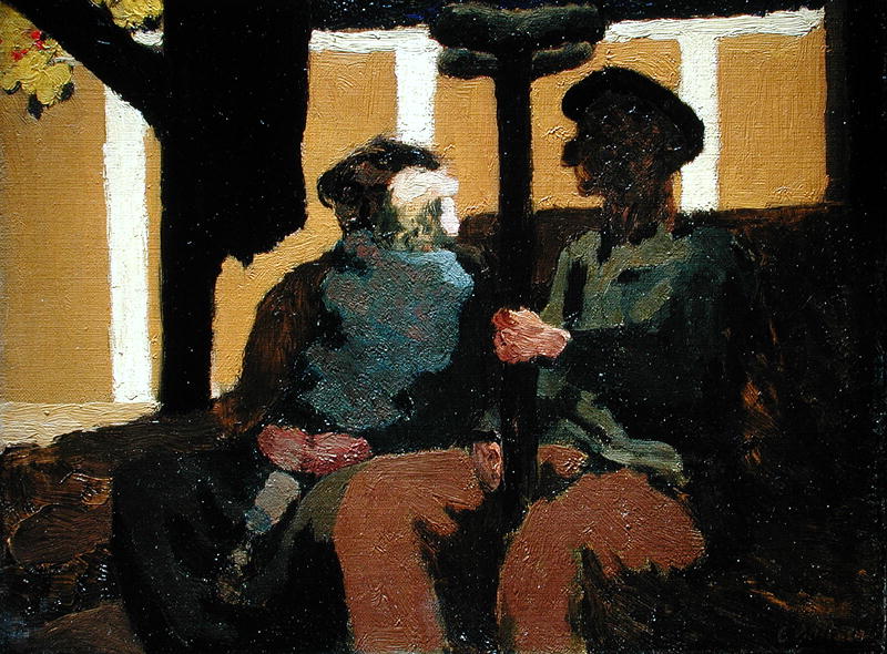 The Third Class Carriage, 1894 (oil on board laid down on canvas)  od Edouard Vuillard