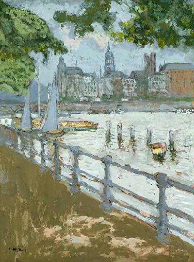 View of the Binnenalster, 1913 (gouache on card) 