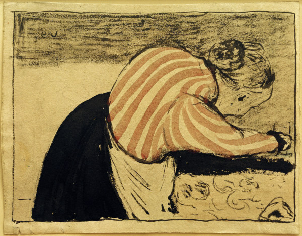 Vieille femme se penchant sur la od Edouard Vuillard