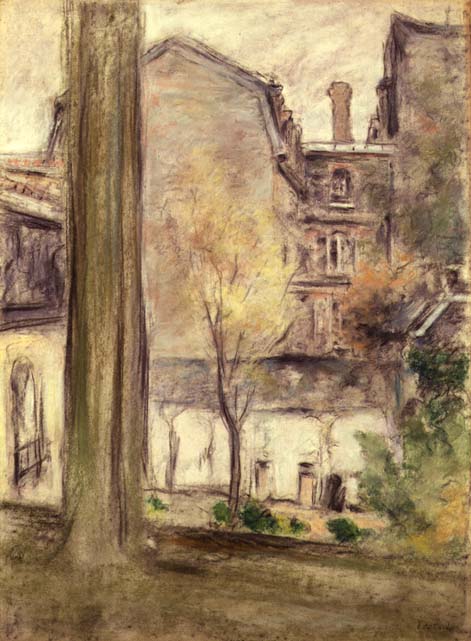 View of the Courtyard, c.1900 (pastel on paper)  od Edouard Vuillard