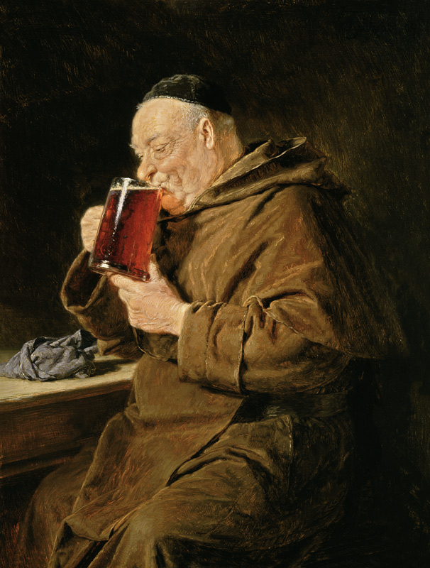 The connoisseur (Capuchin monk) od Eduard Grützner