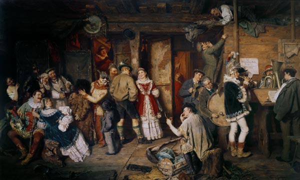 Peasant theatre in book/Tyrol od Eduard Grützner