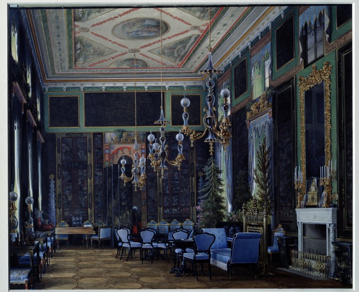 The Chinese room of the Great Palace in Tsarskoye Selo od Eduard Hau