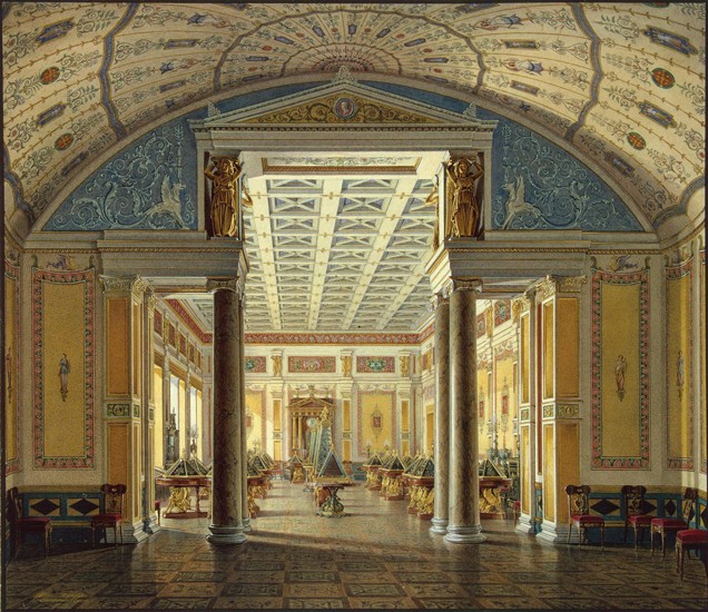 Interiors of the New Hermitage. The Room of Cameos od Eduard Hau