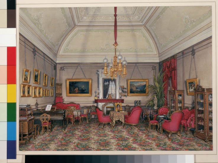 Interiors of the Winter Palace. The Fifth Reserved Apartment. The Drawing-Room of Grand Princess Mar od Eduard Hau