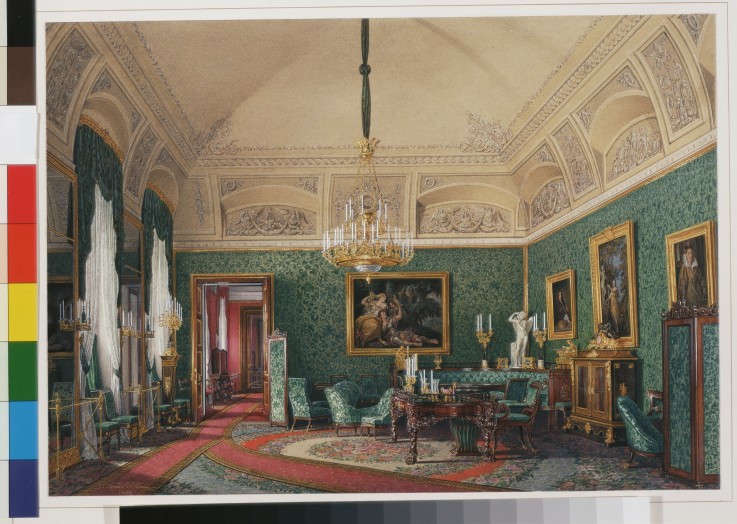 Interiors of the Winter Palace. The First Reserved Apartment. The Small Study of Grand Princess Mari od Eduard Hau