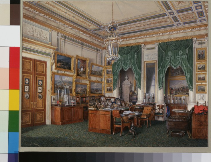 Interiors of the Winter Palace. The Study of Emperor Alexander II od Eduard Hau