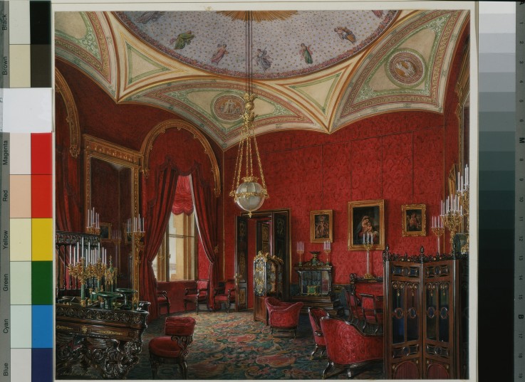 Interiors of the Winter Palace. The Study of Empress Alexandra Fyodorovna od Eduard Hau