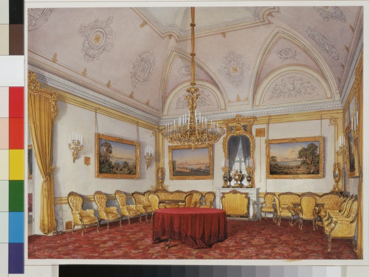 Interiors of the Winter Palace. The Third Reserved Apartment. The Drawing Room od Eduard Hau