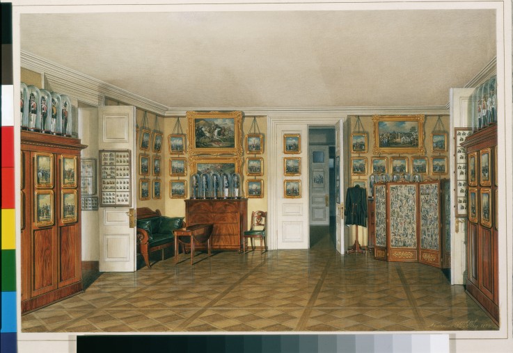 Interiors of the Winter Palace. The Valet Room of Emperor Alexander II od Eduard Hau