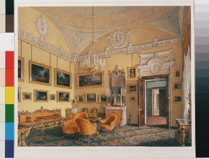 Interiors of the Winter Palace. The First Reserved Apartment. The Drawing-Room of Duke Maximilian Le od Eduard Hau