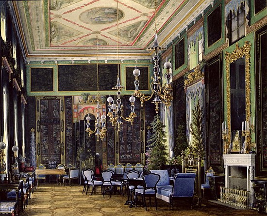 The Chinese Room in the Great Palais in Tsarskoye Selo (w/c, gouache and ink on paper) od Eduard Hau