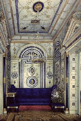 The Blue Study in the Grand Palais in Tsarkoye Selo, before 1840 (w/c, gouache & ink on paper)