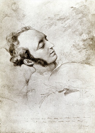 Felix Mendelssohn (1809-47) on his deathbed, c.1847 od Eduard Julius Friedrich Bendemann