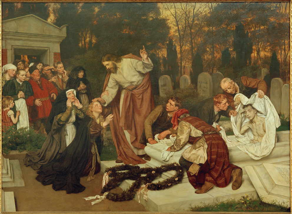 The raising of Lazarus od Eduard Karl Franz von Gebhardt