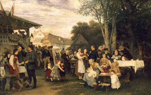 Rural feast in Swabia od Eduard Kurzbauer