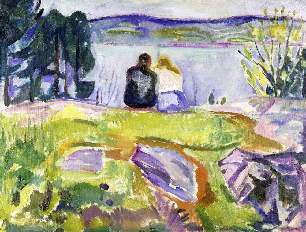Frühling (Liebespaar am Ufer) od Edvard Munch