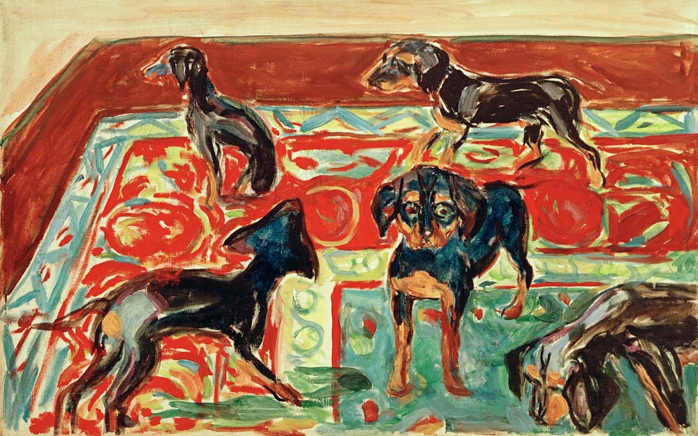Five Puppies on the Carpet od Edvard Munch
