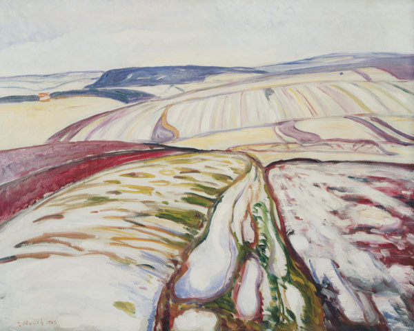 Snowmelt near Elgersburg od Edvard Munch