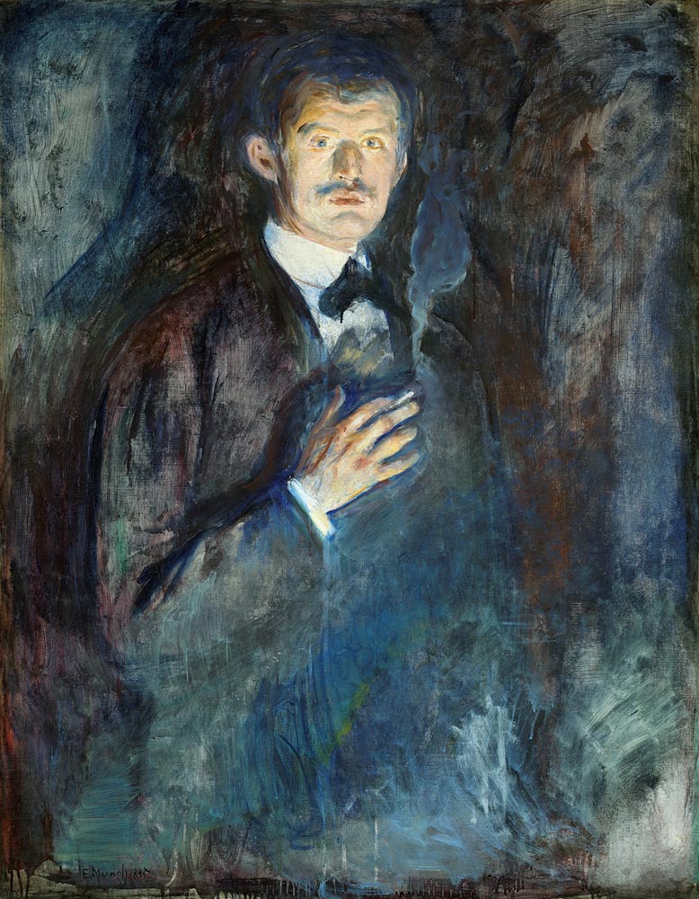 Self portrait with cigarette od Edvard Munch