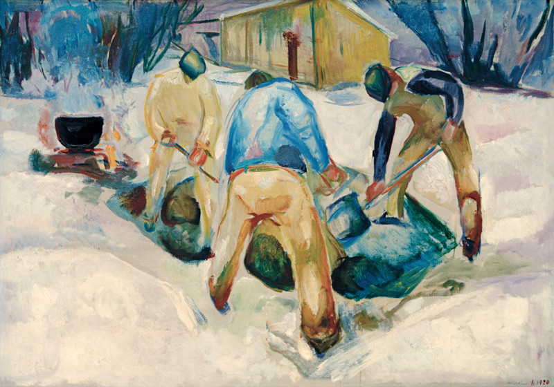 Straßenarbeiter im Schnee od Edvard Munch