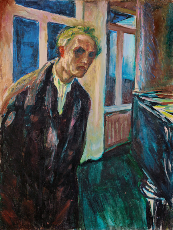 Wanderer by night: self portrait  od Edvard Munch