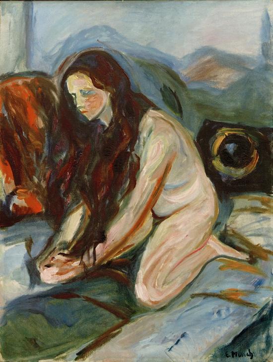 Nude kneeling od Edvard Munch