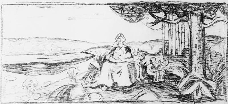 Alma Mater, pencil drawing od Edvard Munch