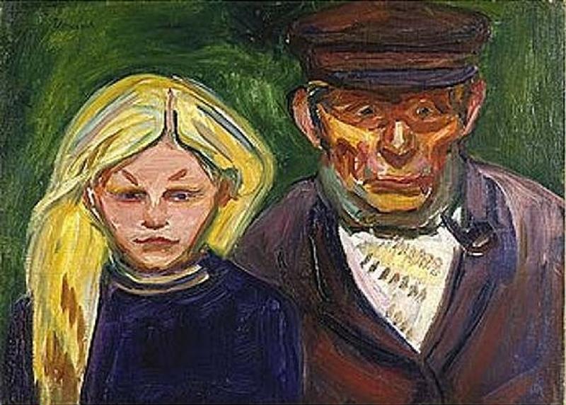 Alter Fischer mit Tochter. od Edvard Munch