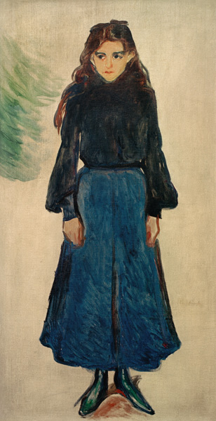 Das traurige Mädchen (Das blaue Mädchen) od Edvard Munch