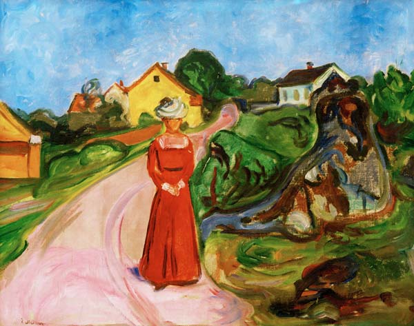 Woman in red dress od Edvard Munch