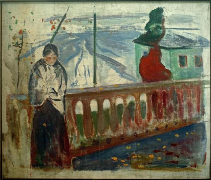 Woman by the Balustrade od Edvard Munch
