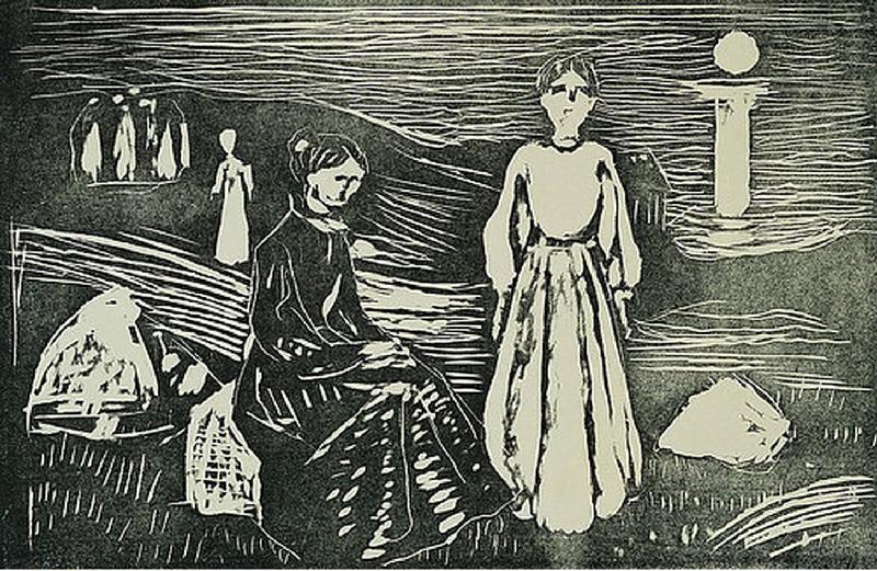 Frauen am Meeresstrand in der Sommernacht od Edvard Munch