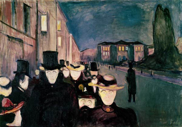 Spring Evening on Karl Johann Street od Edvard Munch
